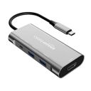 Amazon Basics USB-C Hub Dock 7-in-1 with 4K 30HZ HDCP Compliant, Aluminium Type C Adapter...