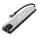Amazon Basics USB-C Hub Dock 8-in-1 HDCP Aluminium Type-C Adapter with 4K HDMI Port...