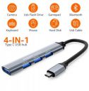 Amazon Basics USB-C Multiport Adapter with 1 USB 3.0 & 3 USB 2.0 Ports, Plug & Play, Built-in Smart Chip, Compatible with MacBook, Laptop, Tablet, Smartphone, and More...