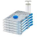 amazon basics Vacuum Compression Storage Bags with Hand Pump - Medium, 5-Pack, Plastic...