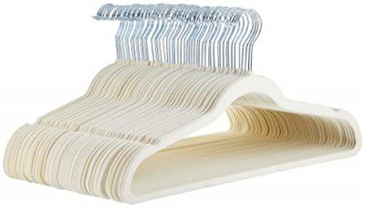 amazon basics Velvet Suit Hangers, 50-Pack, Ivory