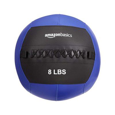 Amazon Basics Wall Ball (8 lbs) | PVC Leather | Medicine Ball | PP Material | Core Strengthening | Smooth Grip (Black)