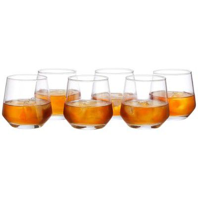 amazon basics Whiskey Glass Set of 6 (370ml Each)