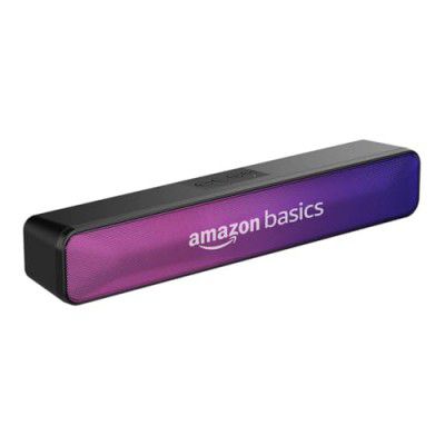 amazon basics Wireless Soundbar with Bluetooth, USB, and Party RGB Lights for Tv, Mobile, Pc, Tablets, and Laptops, 16W