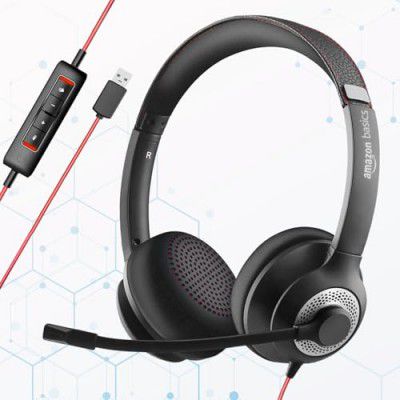 amazon basics Pro Series Wired USB Headset with Mic