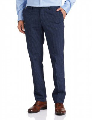 Amazon Brand - Arthur Harvey Mens Slim Pants (AH-SS21-MFT-001_Navy Blue_32)
