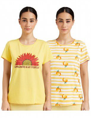 Amazon Brand - Eden & Ivy Women's Cotton T-Shirt (Pack of 2)