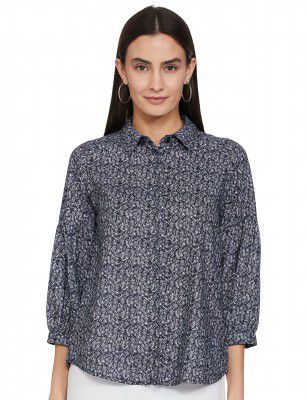 Amazon Brand - Eden & Ivy Women's Crepe 3/4 Sleeve Regular Fit Shirt