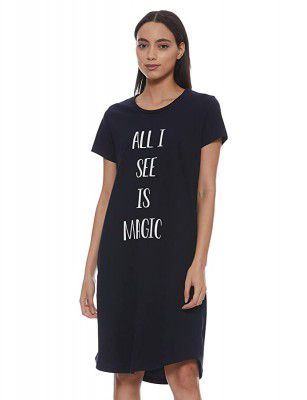 Amazon Brand - Eden & Ivy Cotton Knee Length Womens Nightdress Regular Nightgown