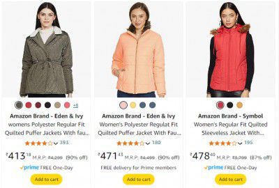 Amazon Brand - Eden & Ivy womens Polyester Regular Fit Jackets Upto 90% Off