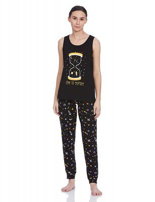 Amazon Brand - Eden & Ivy Womens Relaxed T-Shirt and Pyjama Set (EI-AW20SET06-SC-04_Multicolor 1_L_Multicolored_Large)