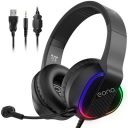 Amazon Brand - Eono E400 Wired On Ear Headphones with Mic (Matte Black)...