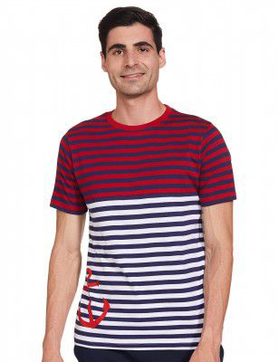 Amazon Brand - House & Shields Men's Regular T-Shirt (H&S-T-CD1-D2_Salsa Red,Anchor S)