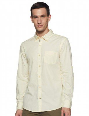 Amazon Brand - House & Shields Men's Solid Regular Fit Casual Shirt