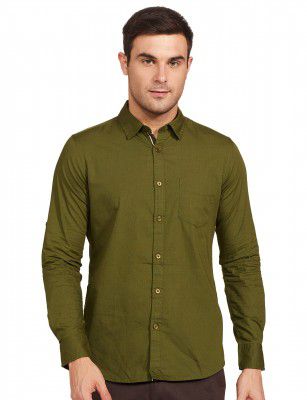 Amazon Brand - House & Shields Men's Solid Regular Fit Casual Shirt