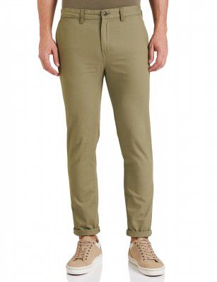 Amazon Brand - House & Shields Men's Straight Casual Trousers (HSCT-TO-001_Lt. Olive_34)