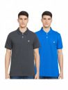 Amazon Brand - House & Shields Mens Solid Regular Polo Shirt (HSE-01-PO2-S21-N_Dk Grey Melange & Cobalt Blue 2XL)...