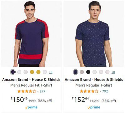 Amazon Brand - House & Shields Men's T-Shirt Starting @ ₹150