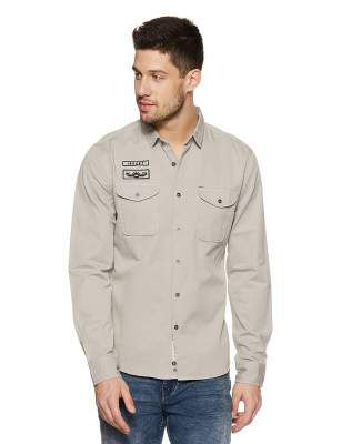 Amazon Brand - Inkast Denim Co. Men's Solid Slim Fit Full Sleeve Cotton Casual Shirt