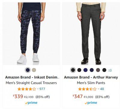 Amazon Brand - Inkast Denim Co. Men's Trousers up to 85% off