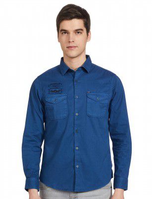 Amazon Brand - INKAST Men's Double Pocket Cotton Shirt | Full Sleeve - Slim Fit (Available in Plus Size)