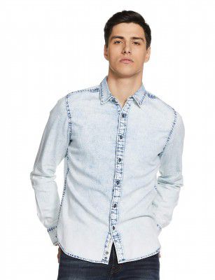 Amazon Brand - INKAST Men's Solid Slim Fit Casual Shirt