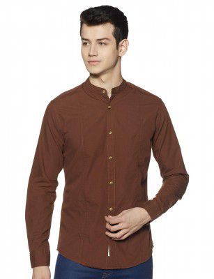 Amazon Brand - INKAST Men's Solid Slim Fit Casual Shirt