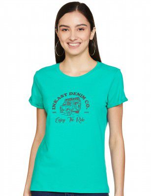Amazon Brand - INKAST Women Cotton Regular Fit T-Shirt