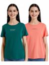Amazon Brand - INKAST Women's Cotton Stretch Half Sleeve Round Neck Regular Fit T-Shirt (Pack of 2)...
