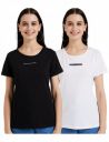 Amazon Brand - INKAST Women's Cotton Stretch Half Sleeve Round Neck Regular Fit T-Shirt (Pack of 2)...