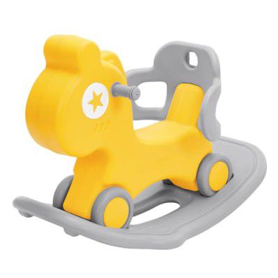 Amazon Brand - Jam & Honey 2-in-1 Giraffe Ride on and Rocker | Babies 12 Months - 4 Years