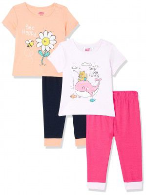 Amazon Brand - Jam & Honey Baby Girls Overalls