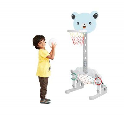 Amazon Brand - Jam & Honey Basketball/Football Set with Ball | Blue