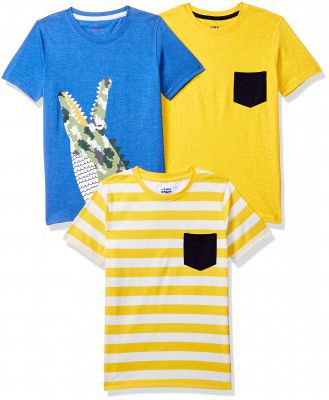 Amazon Brand - Jam & Honey Boys 100% Cotton Printed Half Sleeves T-Shirt | Age 2-12 Years (Pack of 3)