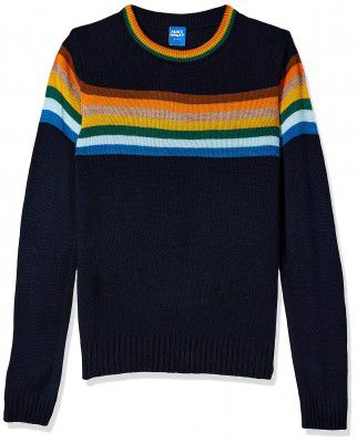 Amazon Brand - Jam & Honey Boy's Acrylic Round Neck Casual Sweater