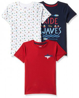 Amazon Brand - Jam & Honey Boy's Regular Fit Half Sleeves T-Shirt (Pack of 3)