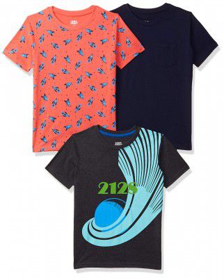 Amazon Brand - Jam & Honey Boy's Regular Fit Half Sleeves T-Shirt (Pack of 3)