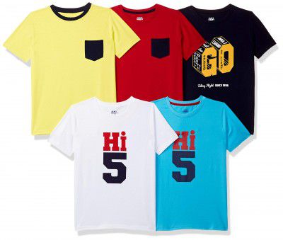 Amazon Brand - Jam & Honey Boy's Regular Fit T-Shirt