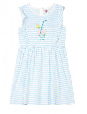 Amazon Brand - Jam & Honey Girls 100% Cotton Printed Regular Fit Sleeveless Dress