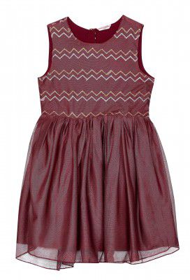Amazon Brand - Jam & Honey Girl's Knee-Length Tulle Party Dress with Tie Waist