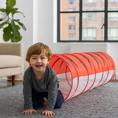 Amazon Brand - Jam & Honey Tiger-Themed Play Tunnel for Kids | Indoor & Outdoor Toddler Activity | 6 Feet Long | Tiger Playhouse for Boys & Girls 8 Months+