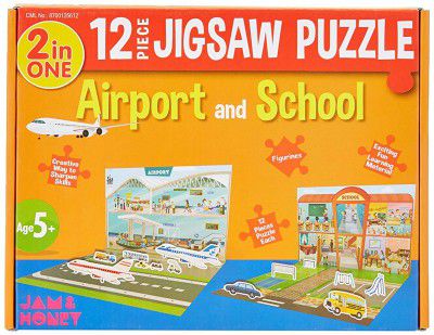 Amazon Brand - Jam & Honey Airport and School Puzzle (20 Pieces)