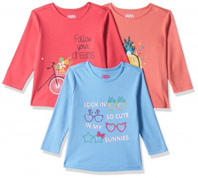 Amazon Brand - Jam & Honey Baby Boy's and Girls Full Sleeves T-Shirt | 100% Cotton Printed Regular Fit Unisex T-Shirts 