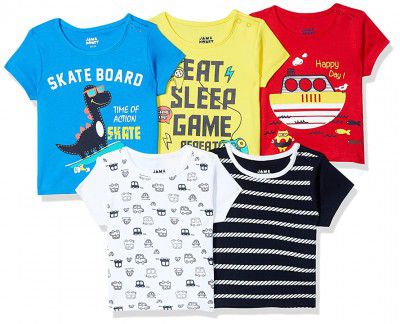 Amazon Brand - Jam & Honey Baby-Boys Regular T-Shirt