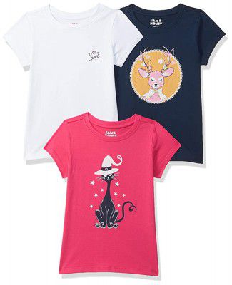 Amazon Brand - Jam & Honey Girls Regular T-Shirt