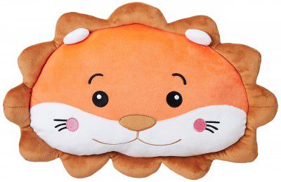Amazon Brand - Jam & Honey Lion Shaped Soft Cushion Cum Toy, Brown
