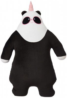 Amazon Brand - Jam & Honey Panda Shaped Soft Cushion Cum Toy, Black