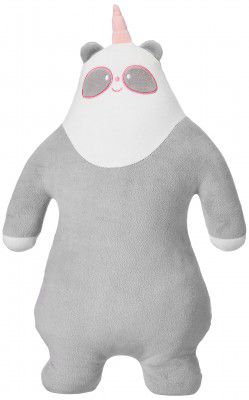 Amazon Brand - Jam & Honey Panda Shaped Soft Cushion Cum Toy, Grey
