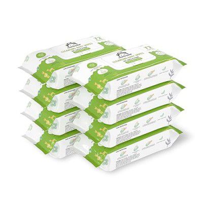 Amazon Brand - Mama Bear Cleansing Baby Wipes With Lid, 72 Count (Super Saver Pack of 8)