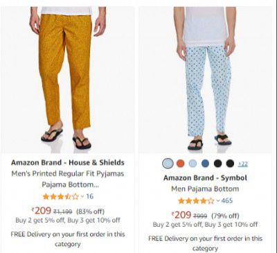 Amazon Brand Men's Pajama @ ₹299